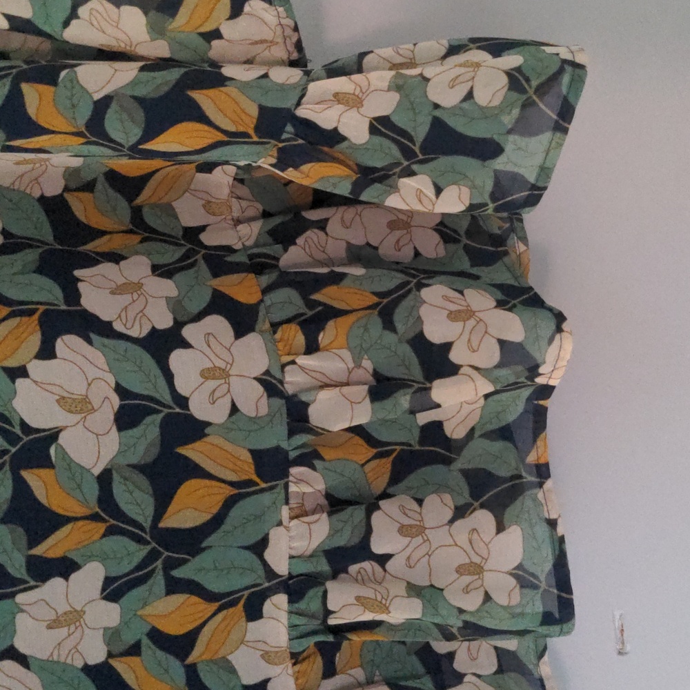 EUC✨ DANIEL RAINN navy women's XL Camila Ruffle Detail 3/4 sleeve Blouse - Picture 6 of 17